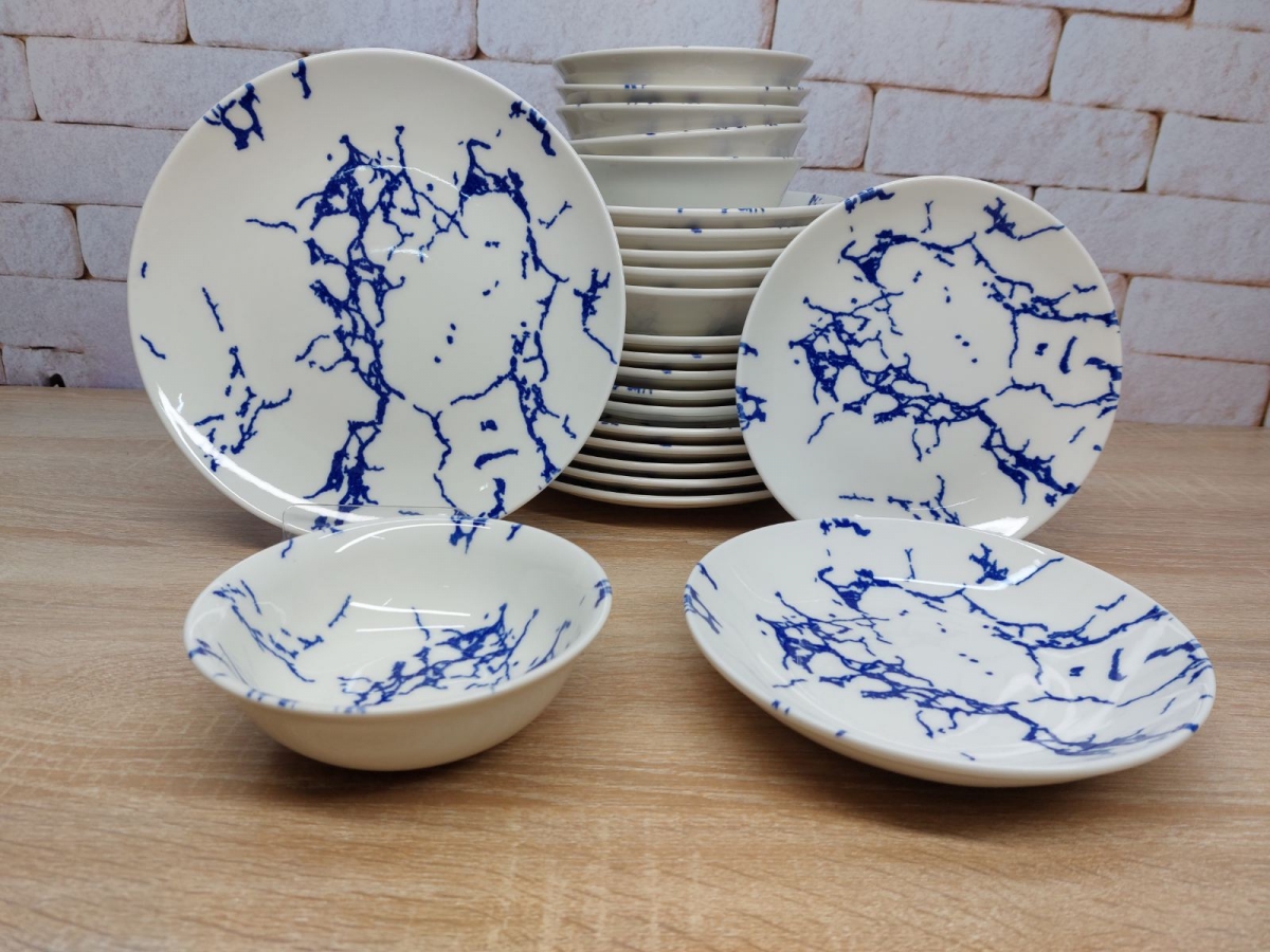 Сервиз из тарелок KL24-Marble Blue