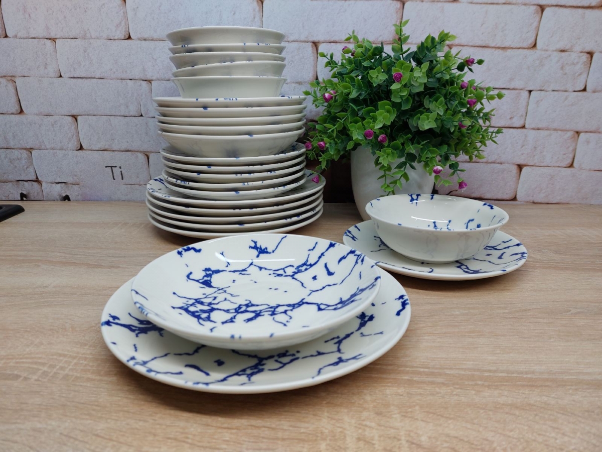Сервиз из тарелок KL24-Marble Blue