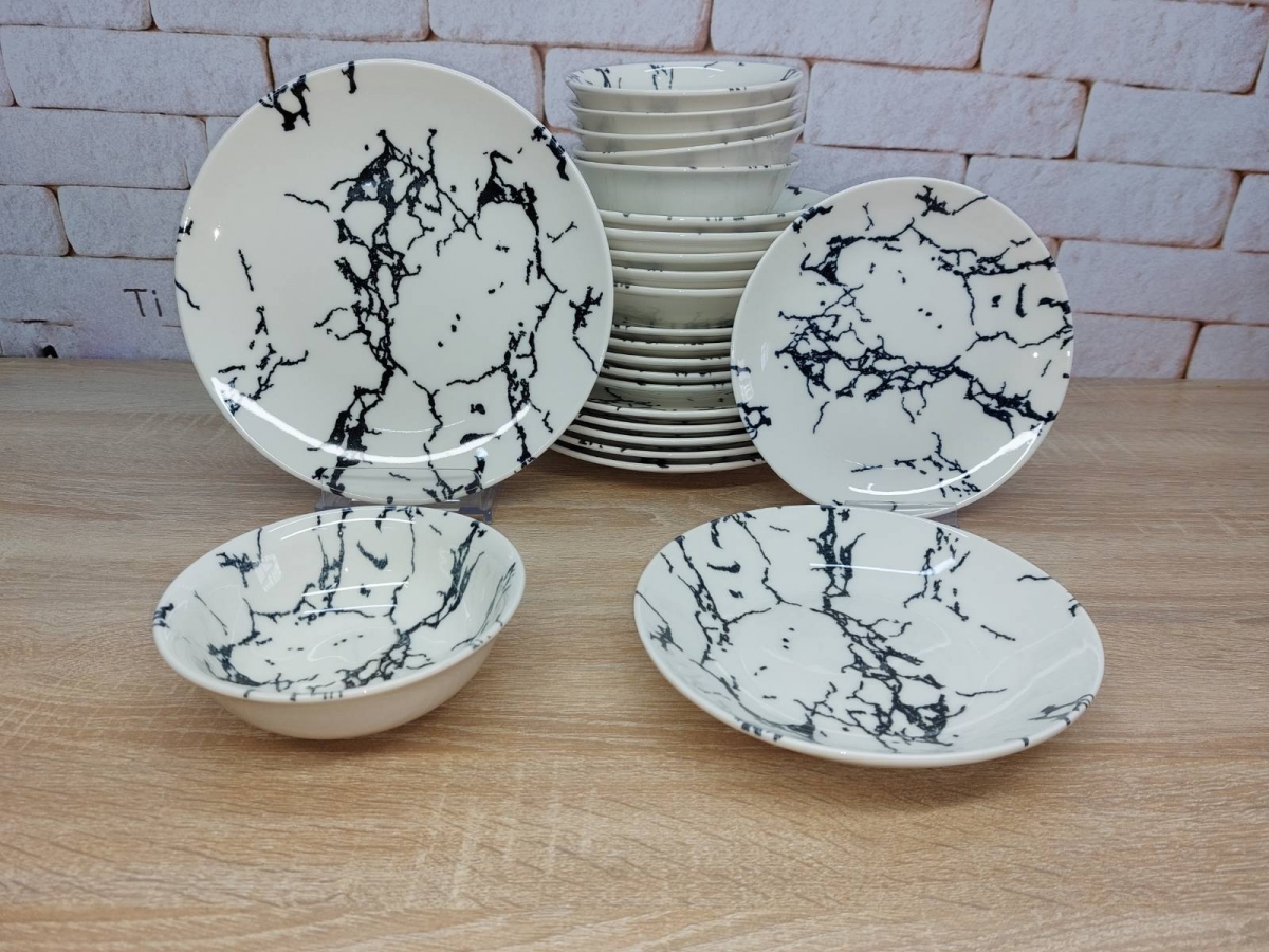 Сервіз із тарілок KL24-Marble Black