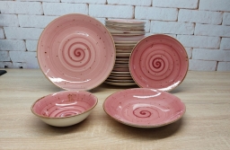 Сервіз із тарілок DN24-Spiral Pink