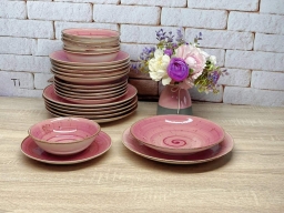 Сервиз из тарелок DN24-Spiral Pink