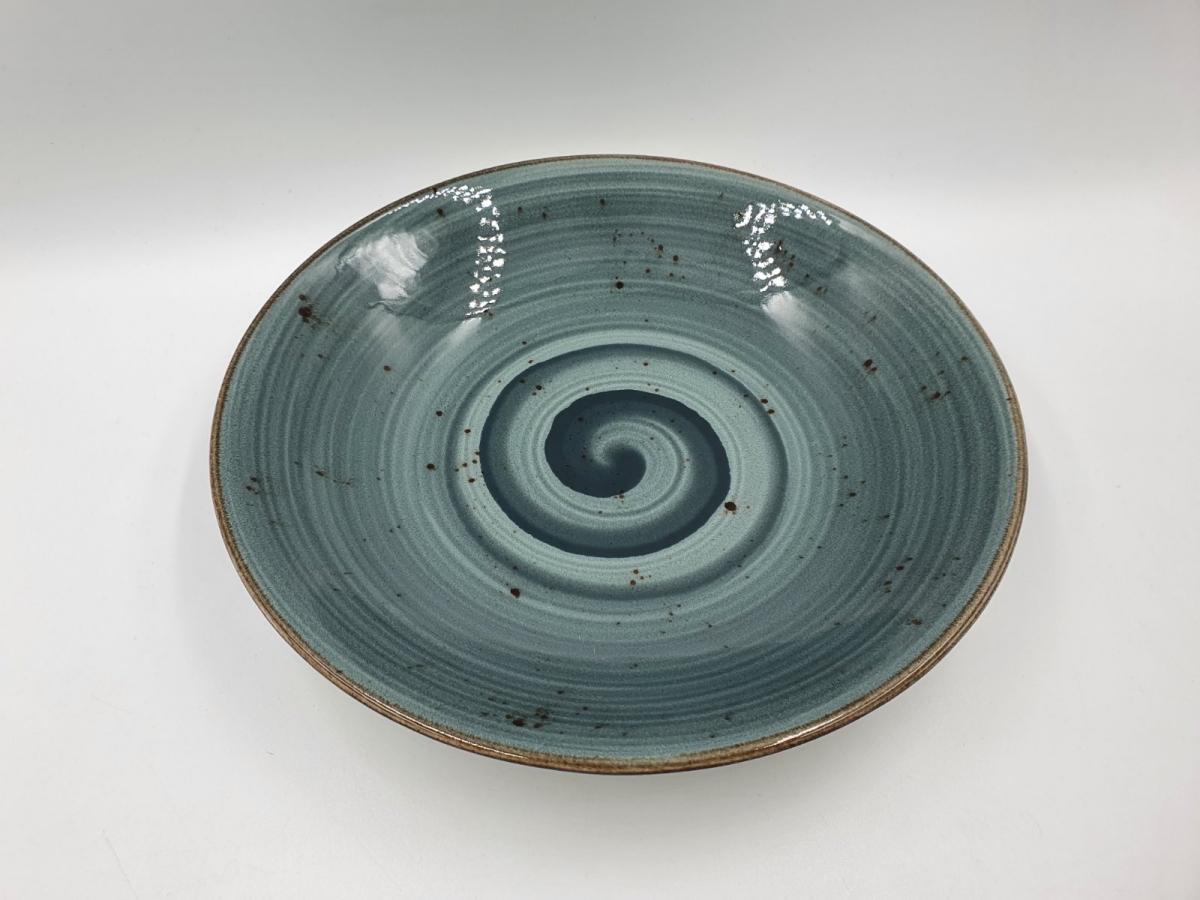 Тарелка суповая Spiral grey-blu-21