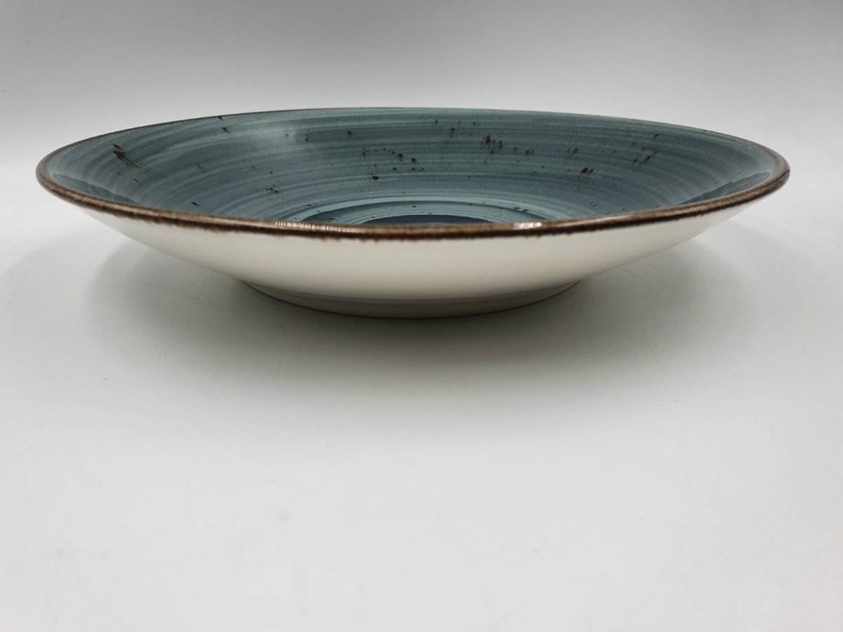 Тарелка суповая Spiral grey-blu-21