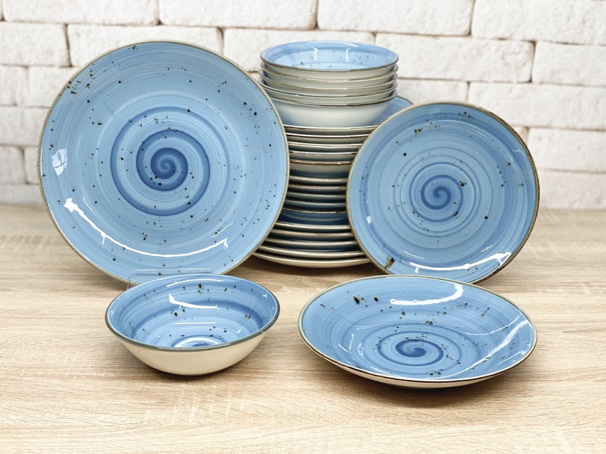 Сервиз из тарелок DN24-Spiral Blue