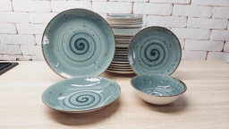 Сервіз із тарілок DN24-Spiral Grey-Blue