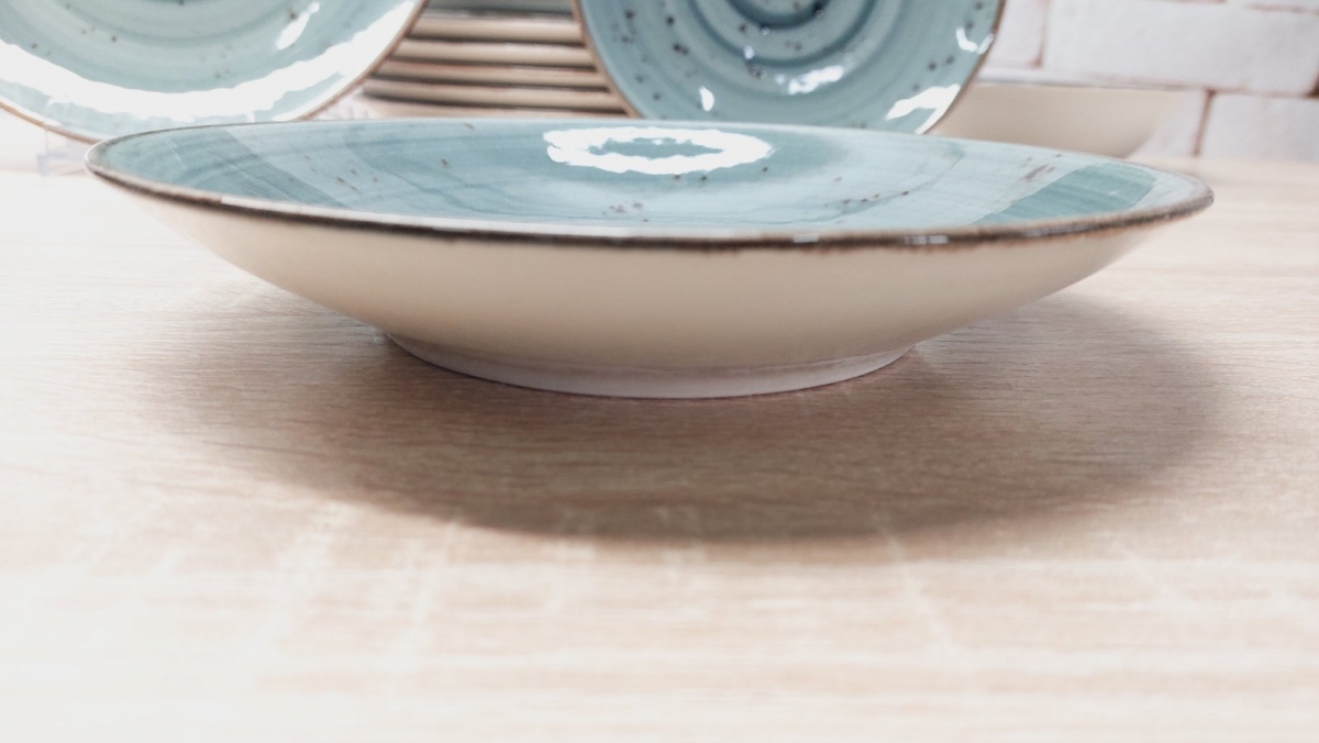 Сервіз із тарілок DN24-Spiral Grey-Blue